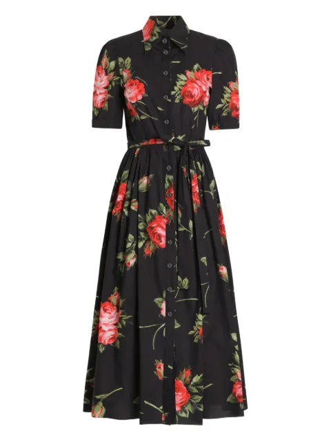 Dolce & Gabbana floral-print belted midi dress
