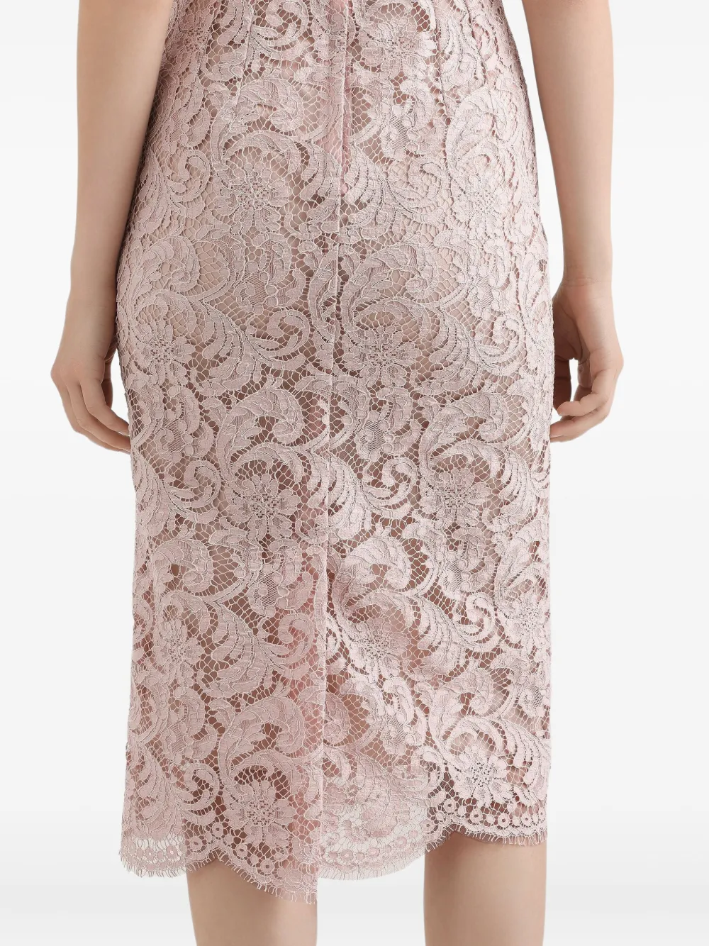 Dolce & Gabbana Cordonetto midi-jurk met kant Roze