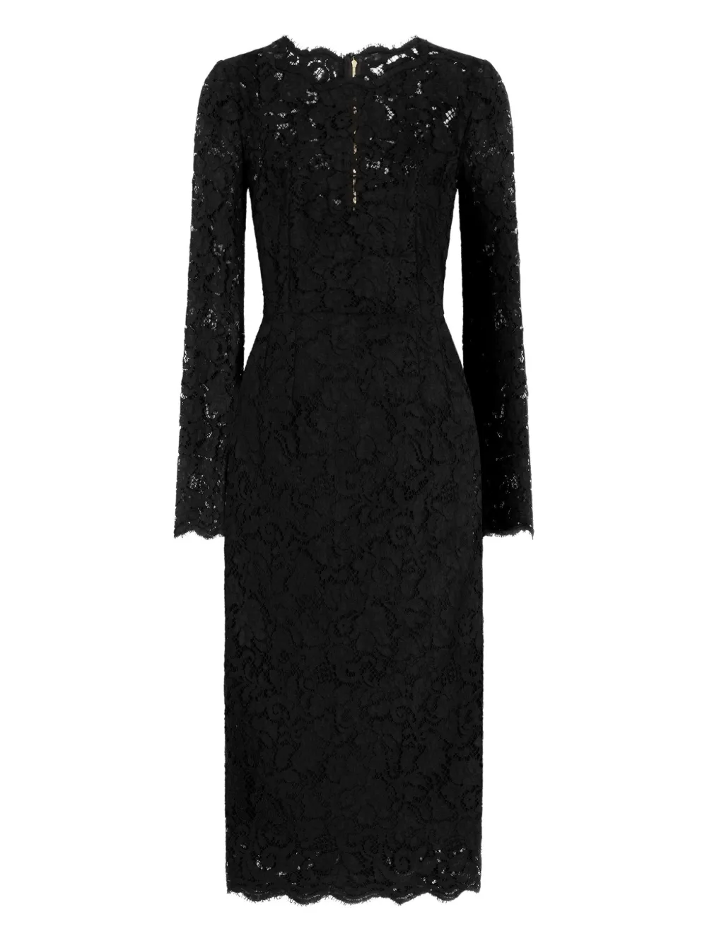 Dolce & Gabbana long-sleeve lace midi dress - Nero