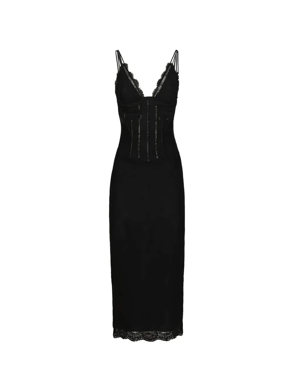 Dolce & Gabbana long-sleeve lace midi dress
