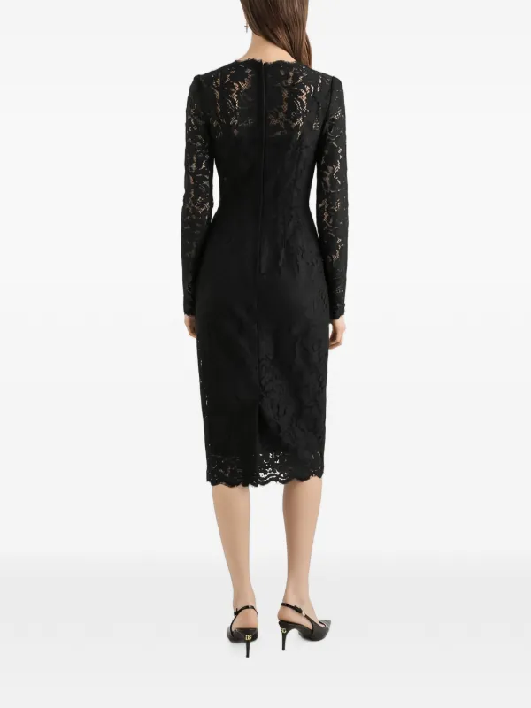 Dolce & Gabbana Lace calf-length Slip Dress | Black | FARFETCH