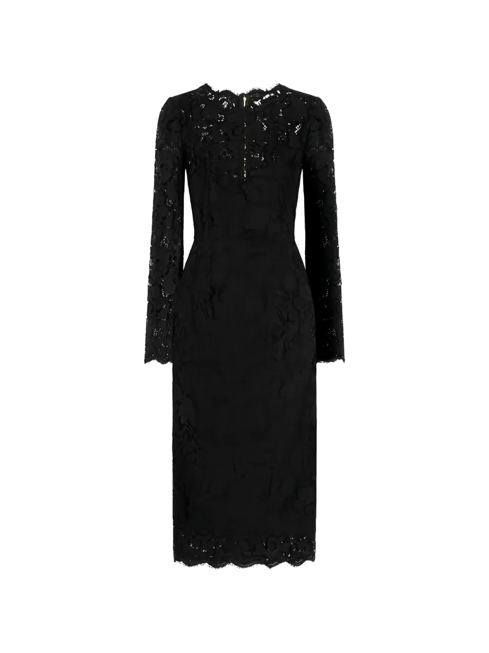 Dolce & Gabbana robe mi-longue en dentelle à manches longues - Noir Dolce & Gabbana robe mi-longue en dentelle à manches longues - Noir