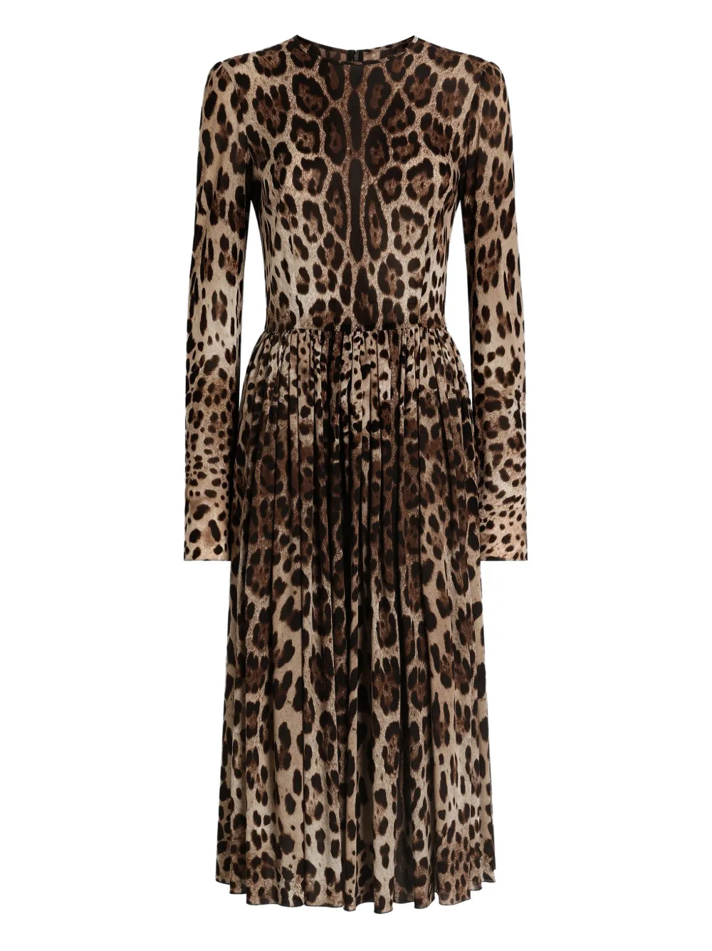 Dolce & Gabbana animal-print midi dress - Brown