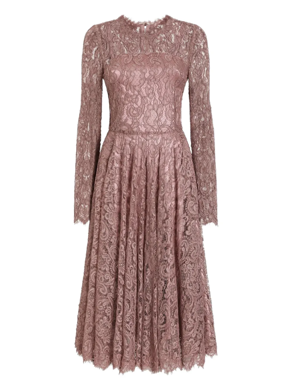 Dolce & Gabbana Langärmeliges Spitzenkleid - Rosa