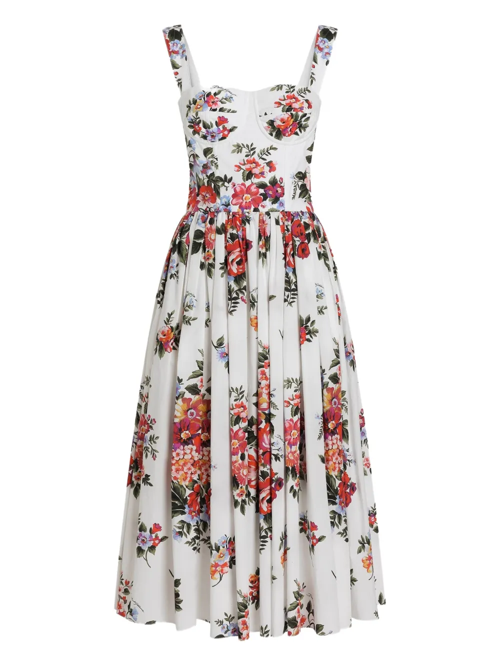 Dolce & Gabbana Abito midi a fiori - Bianco