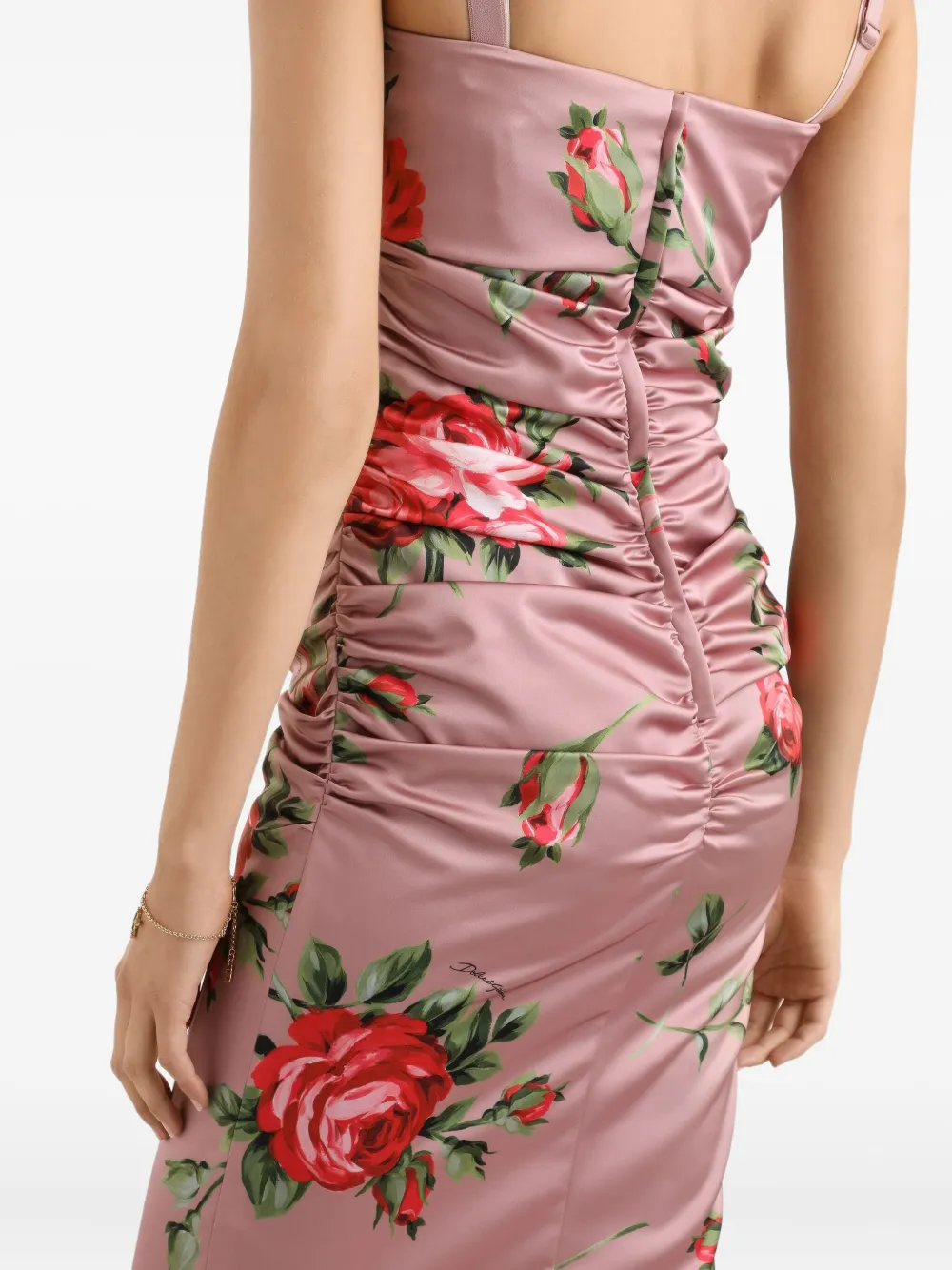 Dolce & Gabbana Midi-jurk met bloemenprint Roze
