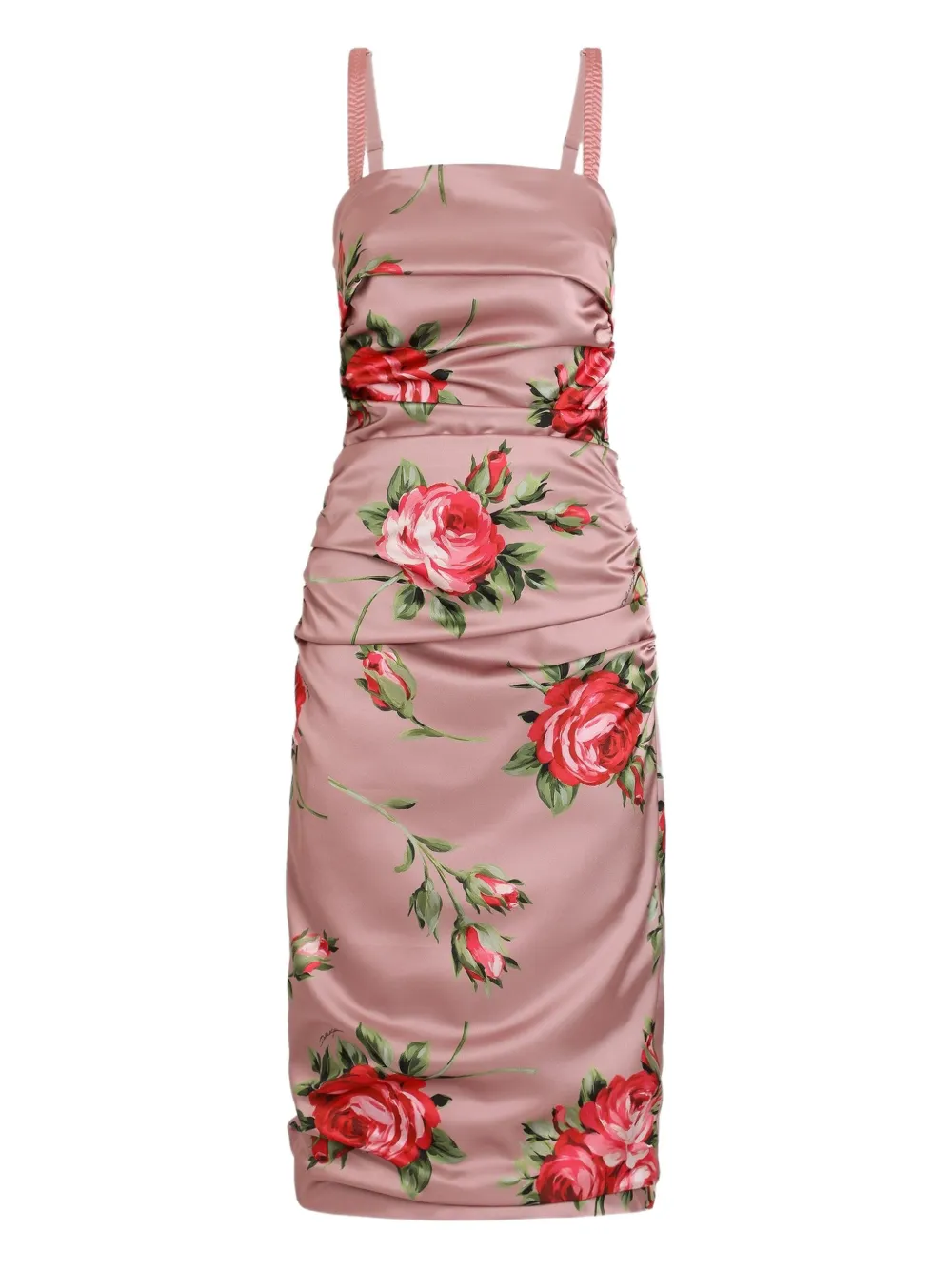 Dolce & Gabbana Abito midi a fiori - Rosa