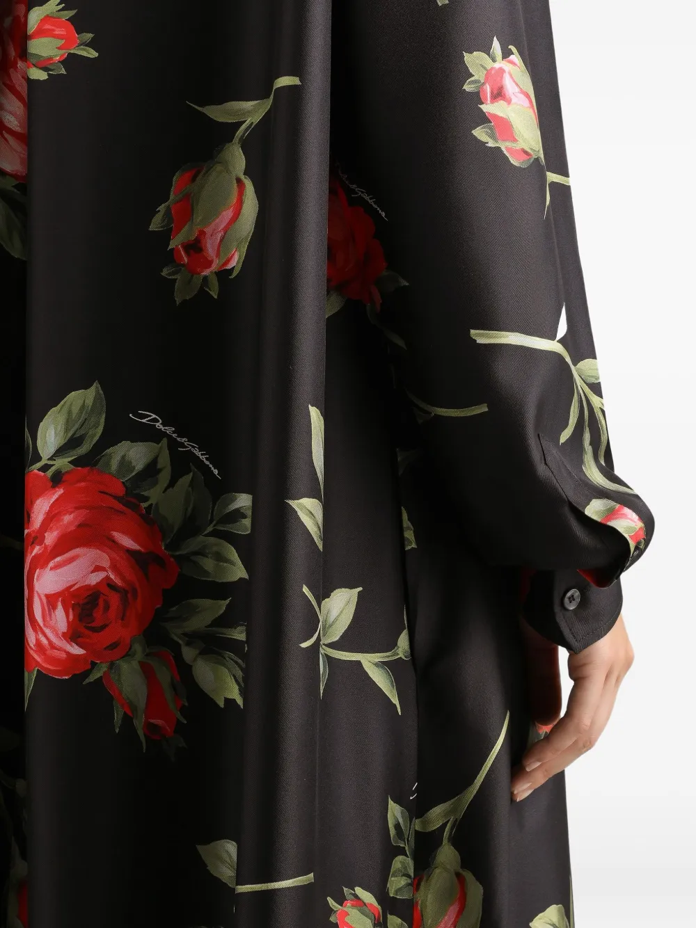 Dolce & Gabbana Maxi-jurk met bloemenprint Zwart