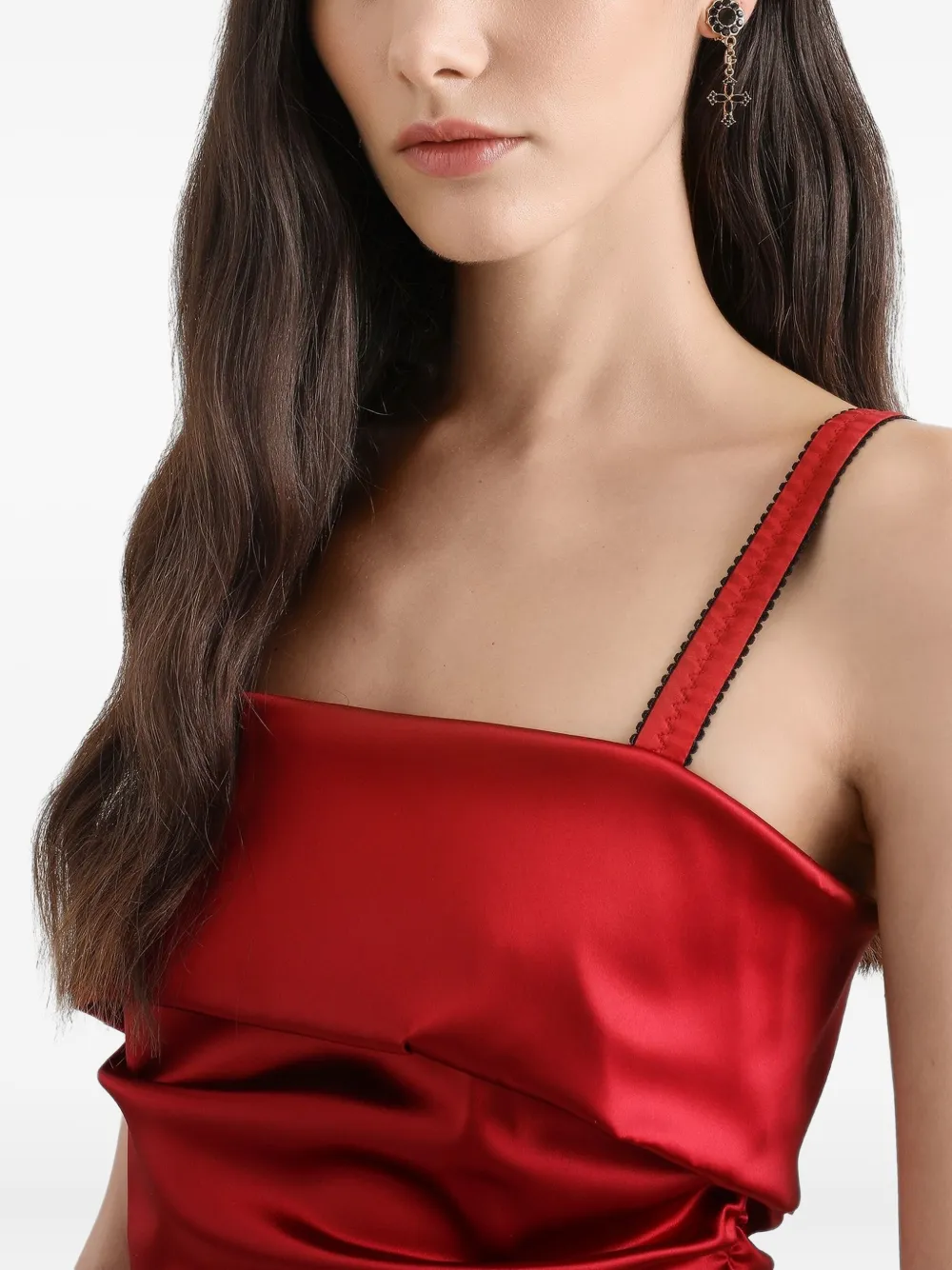 Dolce & Gabbana Stretch satijnen jurk Rood