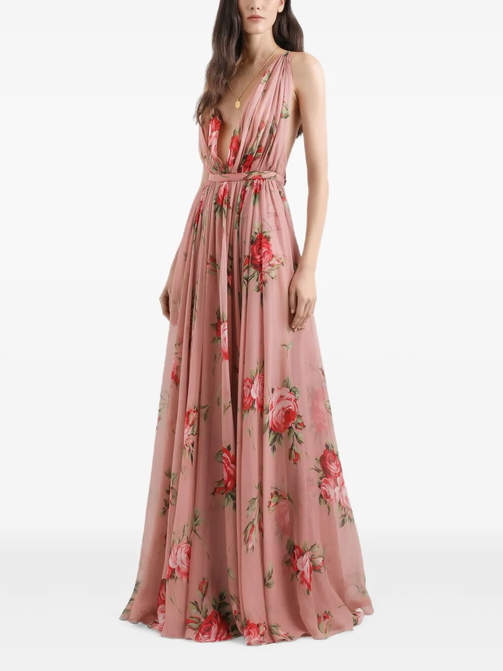 Dolce & Gabbana Jurk met bloemenprint Roze