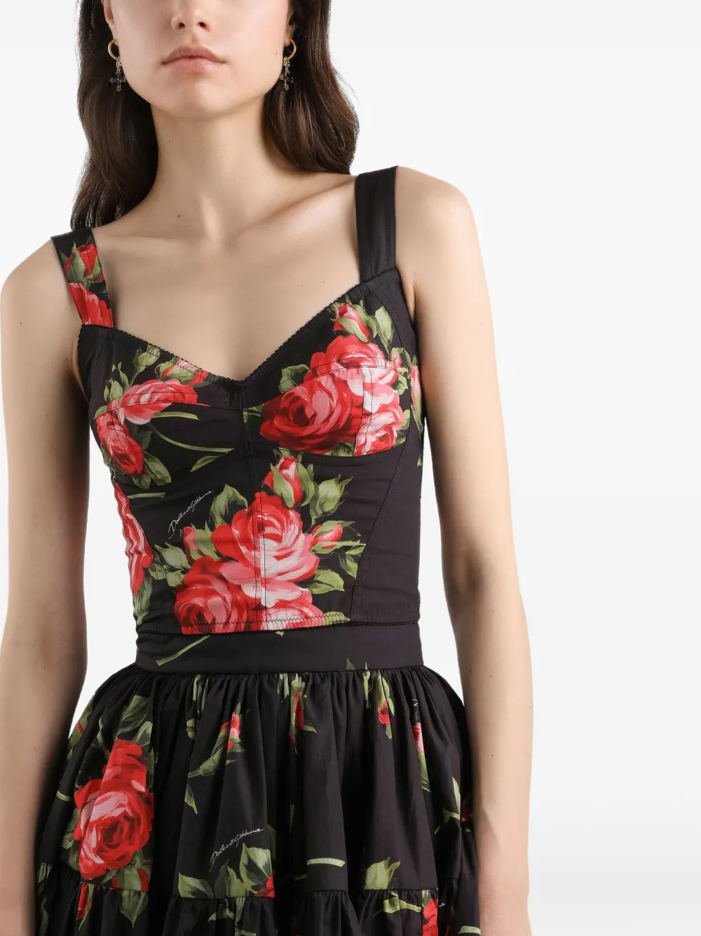 Dolce & Gabbana Top met bloemenprint Zwart