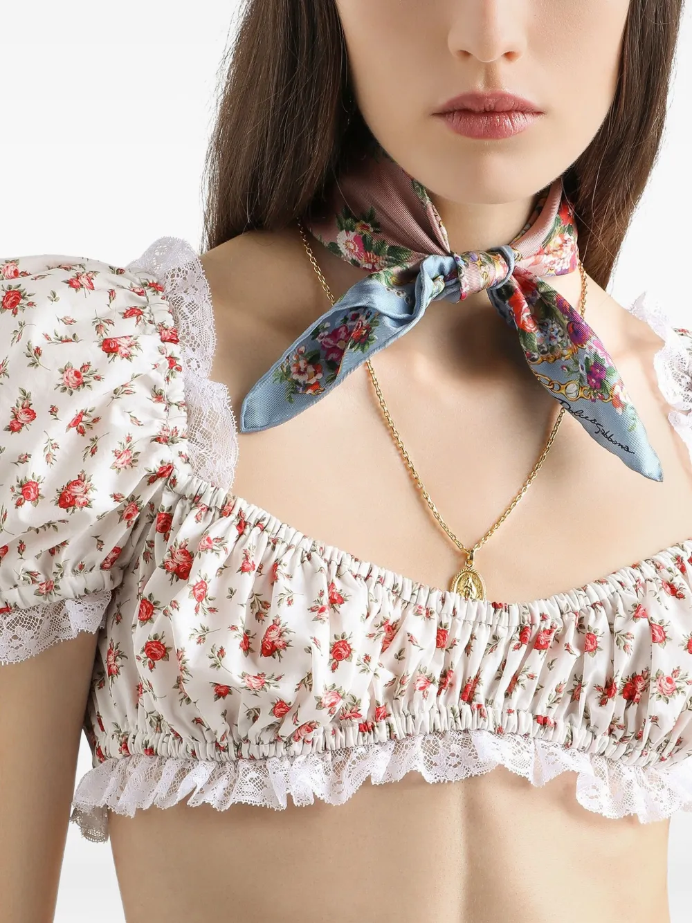 Dolce & Gabbana Top met bloemenprint Wit