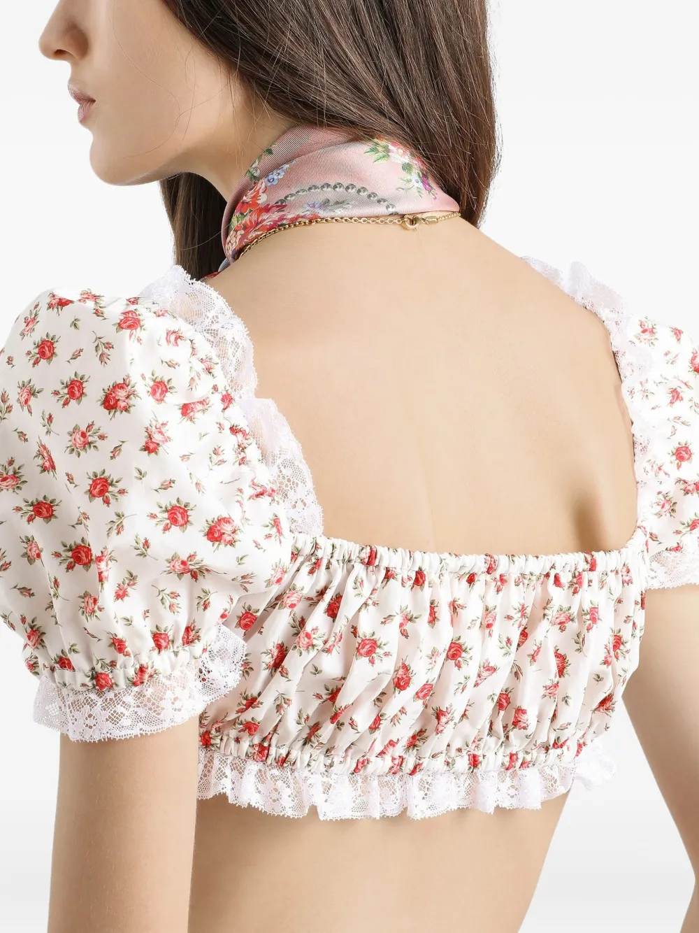Dolce & Gabbana Top met bloemenprint Wit