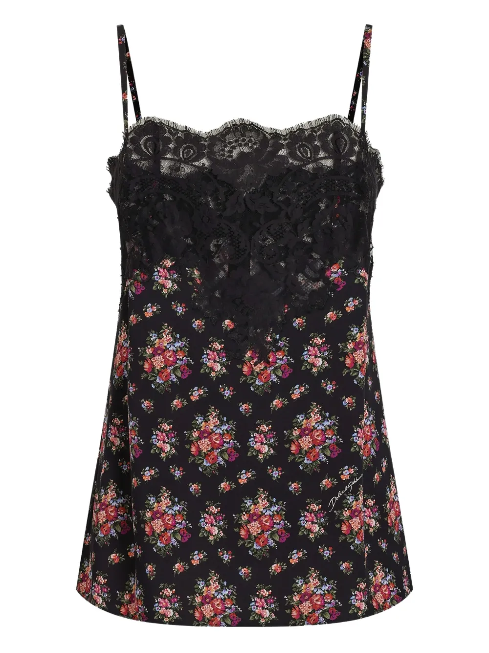 Dolce & Gabbana Canotta a fiori - Nero