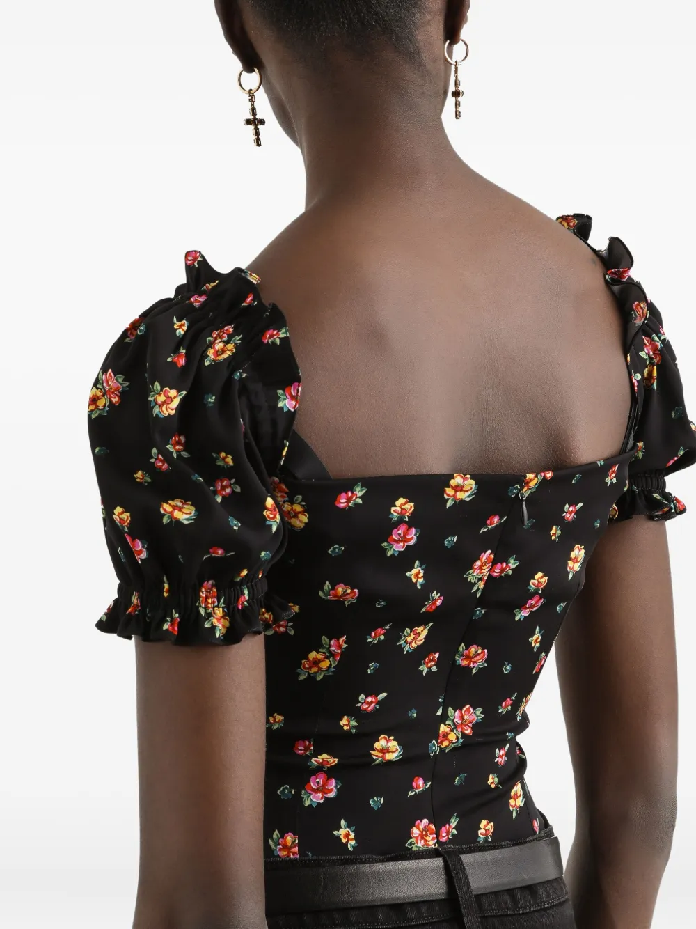 Dolce & Gabbana Blouse met bloemenprint Zwart