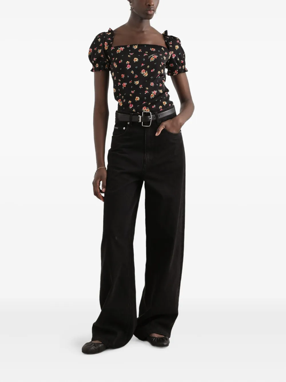 Dolce & Gabbana Blouse met bloemenprint Zwart