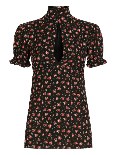 Dolce & Gabbana floral high-neck blouse