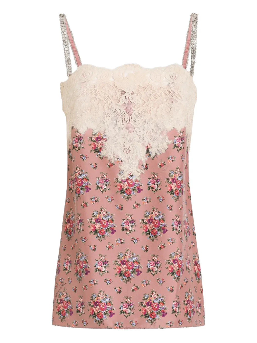 Dolce & Gabbana Top Mit Blumen-print In Pink