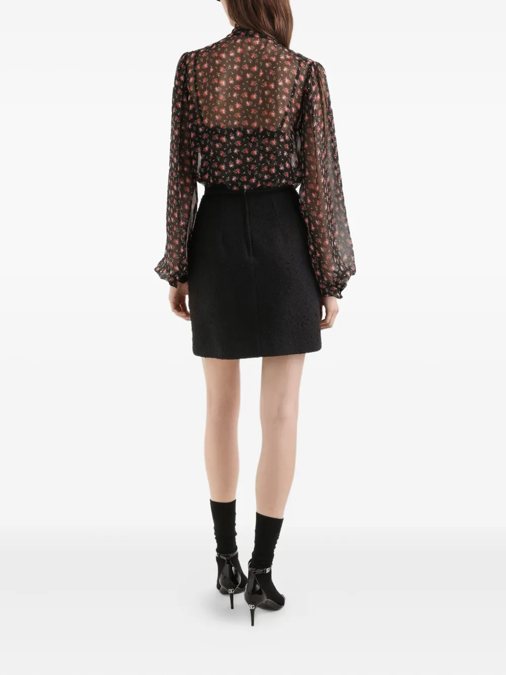 Dolce & Gabbana Tie-neck Floral Blouse In Multi