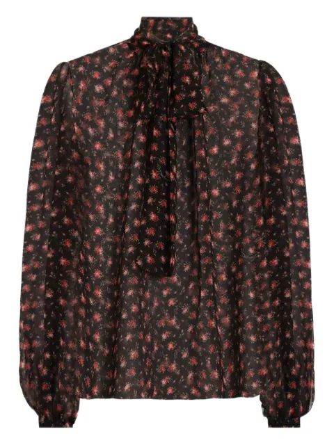 Dolce & Gabbana tie-neck floral blouse