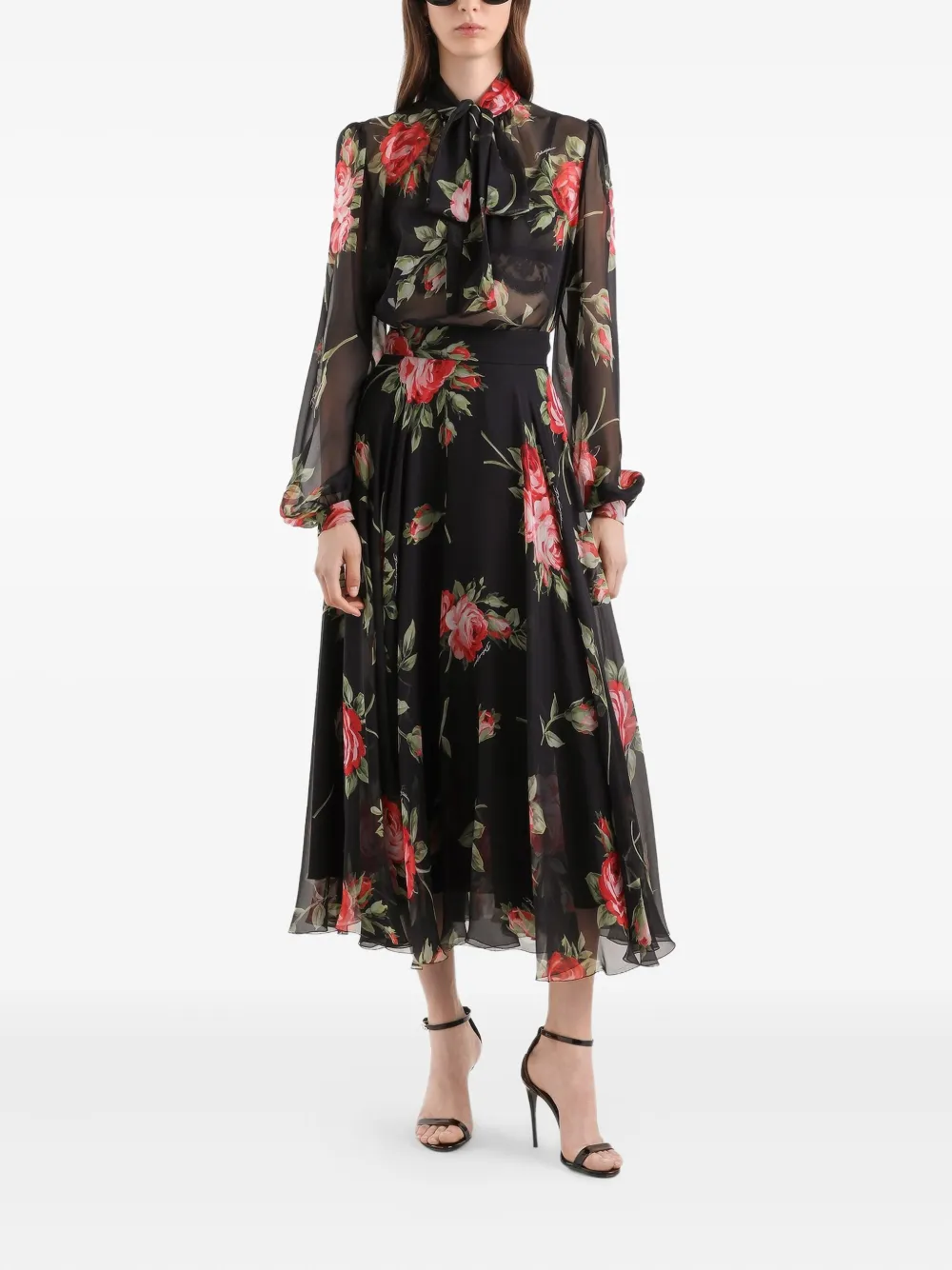Dolce & Gabbana floral blouse - Zwart