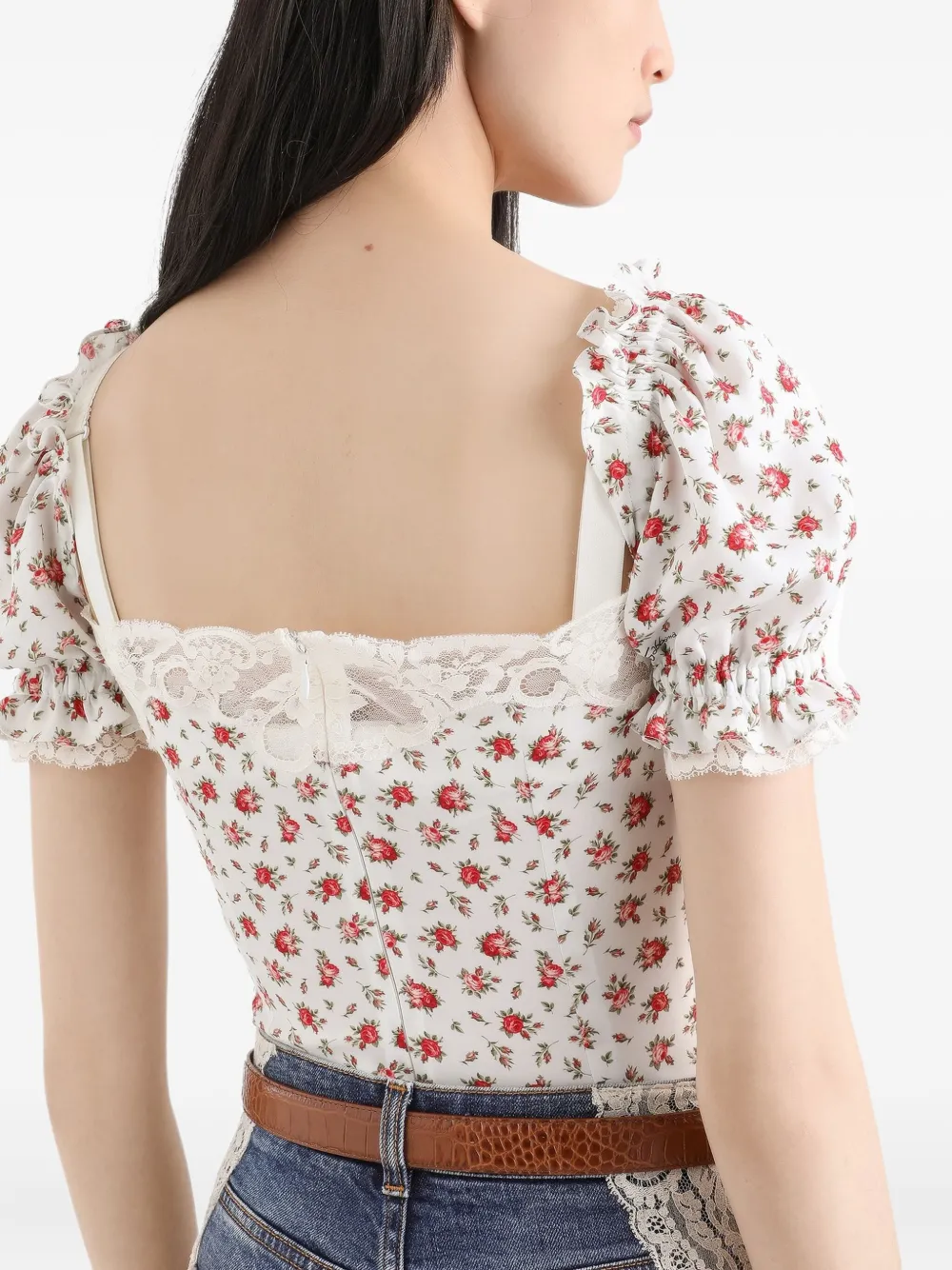 Dolce & Gabbana Top met bloemenprint Wit