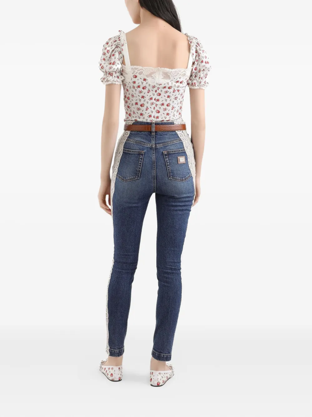 Dolce & Gabbana Top met bloemenprint Wit
