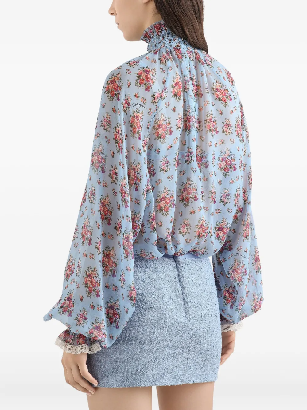 Dolce & Gabbana Shirt met bloemenprint Blauw