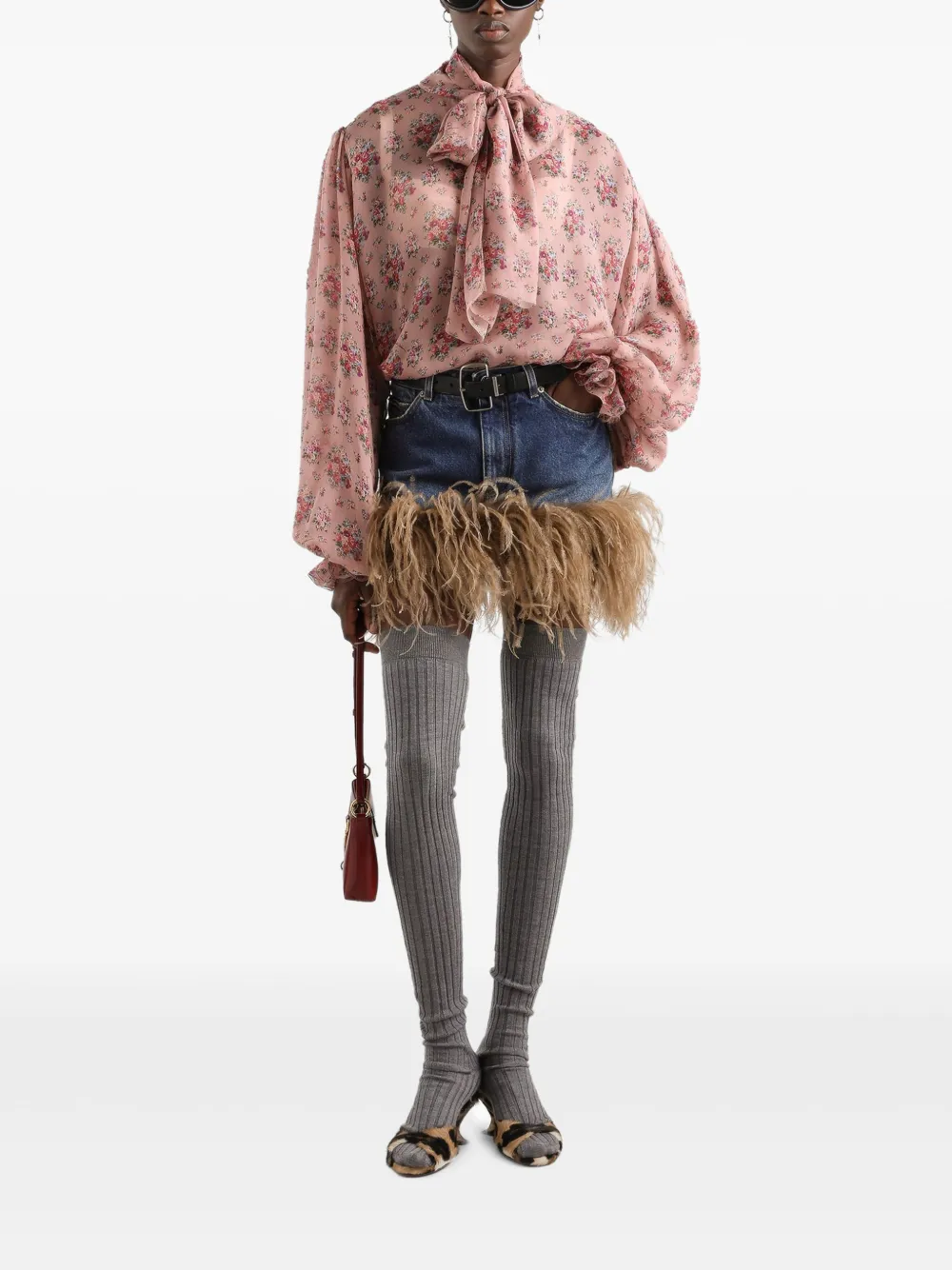 Dolce & Gabbana Blouse met bloemenprint - Roze