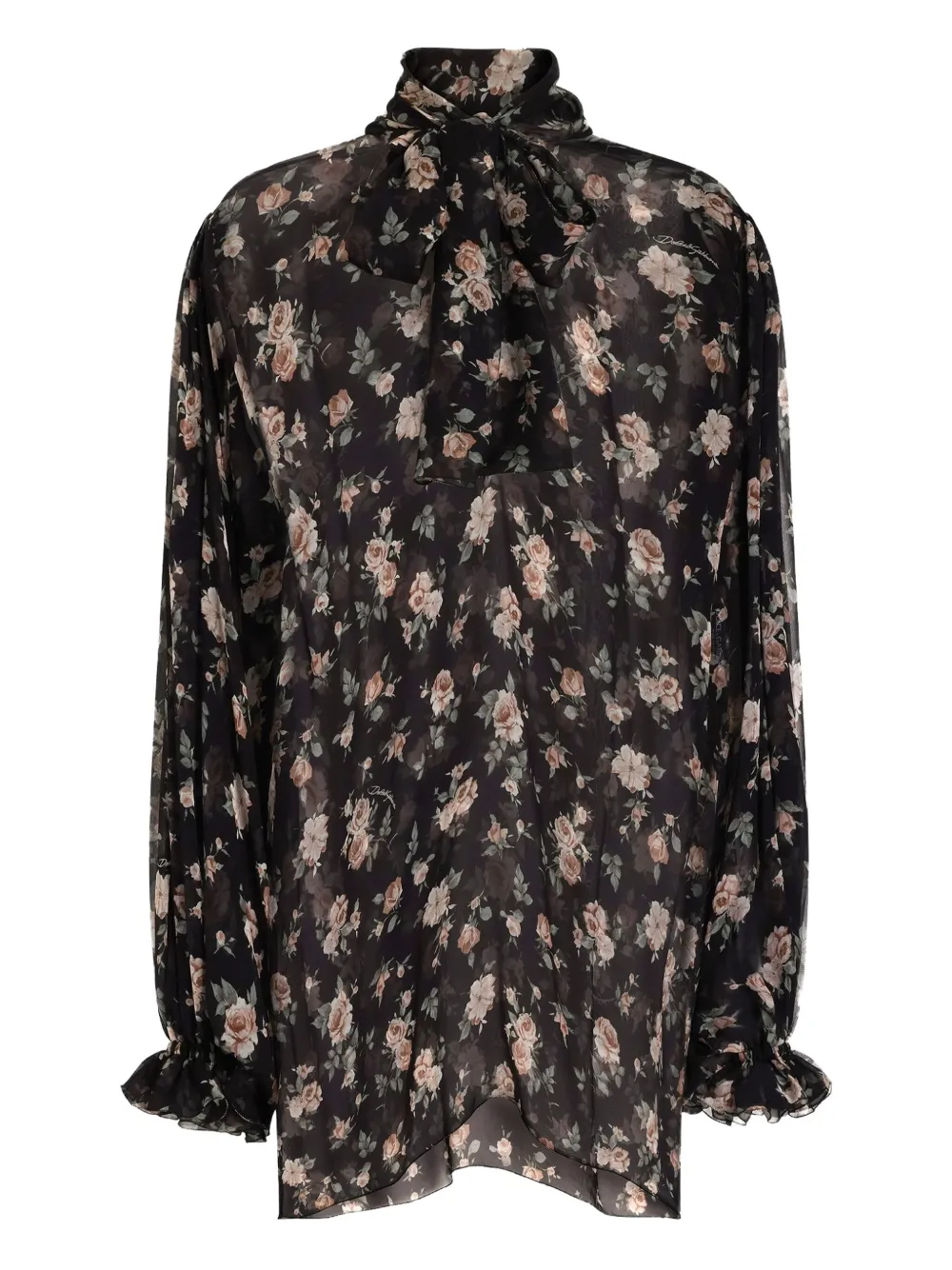 Dolce & Gabbana Shirt met bloemenprint Zwart
