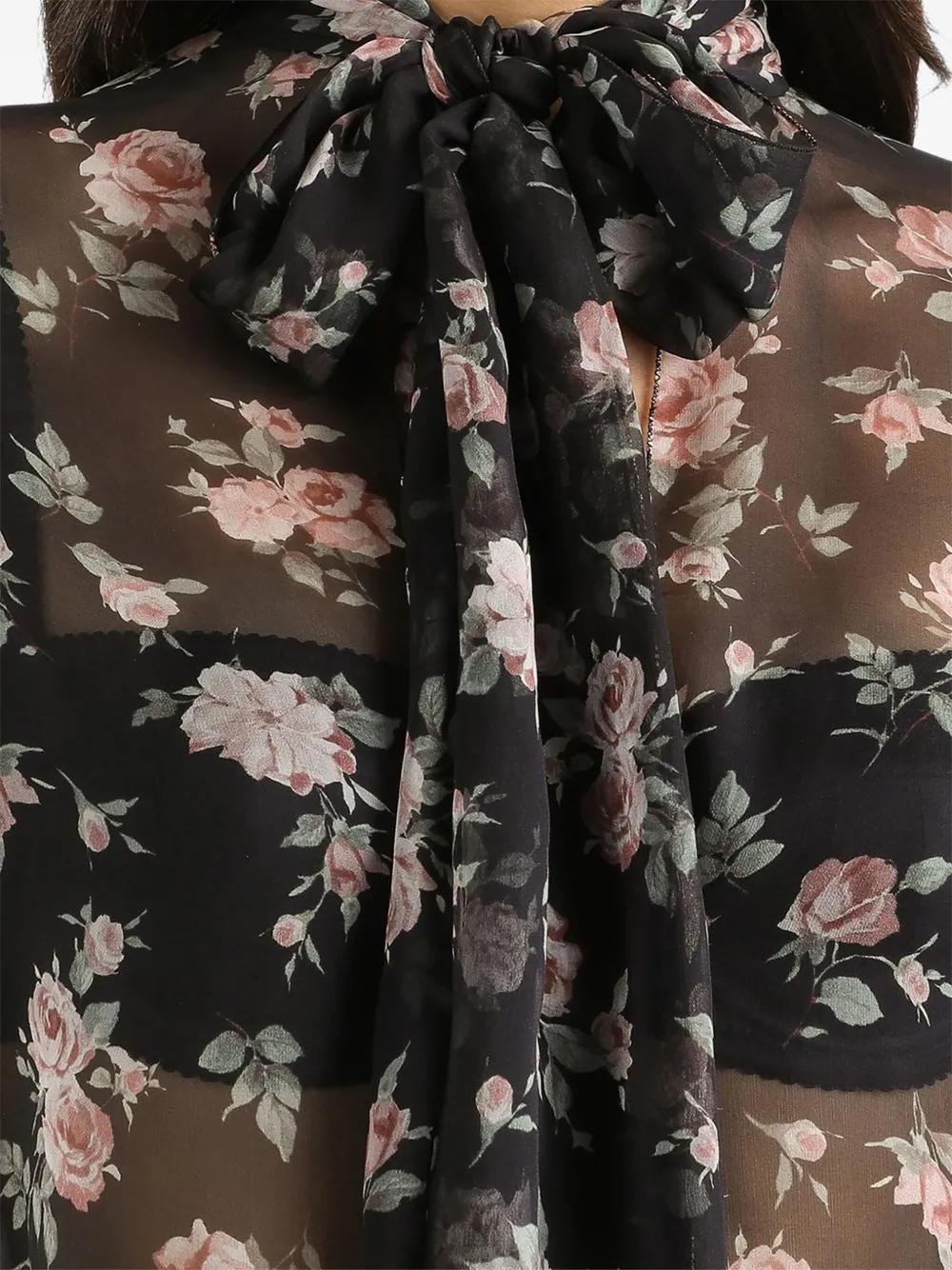 Dolce & Gabbana Shirt met bloemenprint Zwart