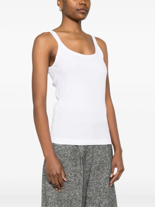 Dolce & Gabbana Ribbed Tank Top With Embroidery | White | FARFETCH