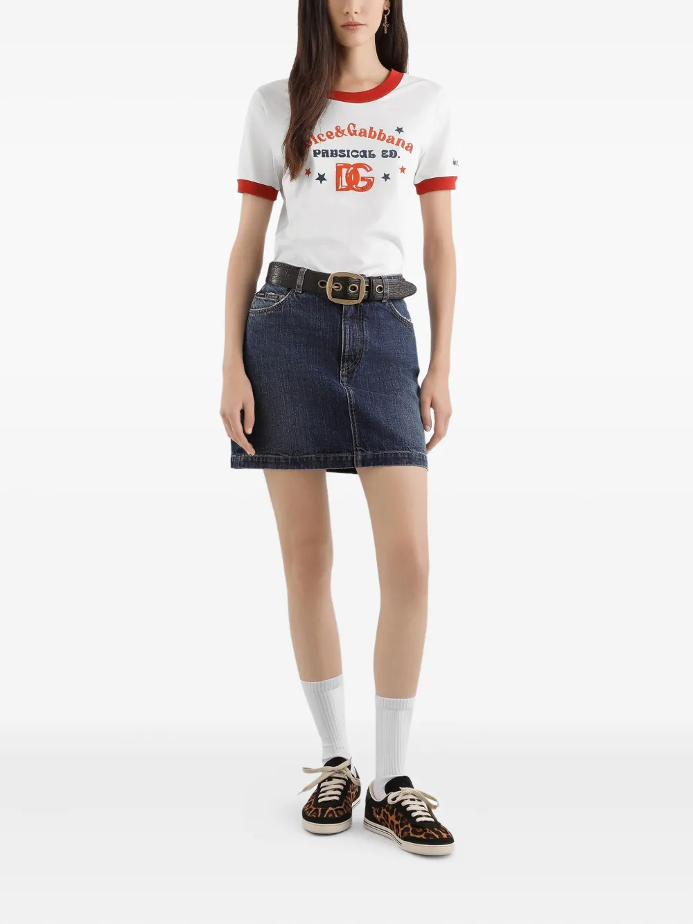 Dolce & Gabbana Katoenen T-shirt met logoprint Wit