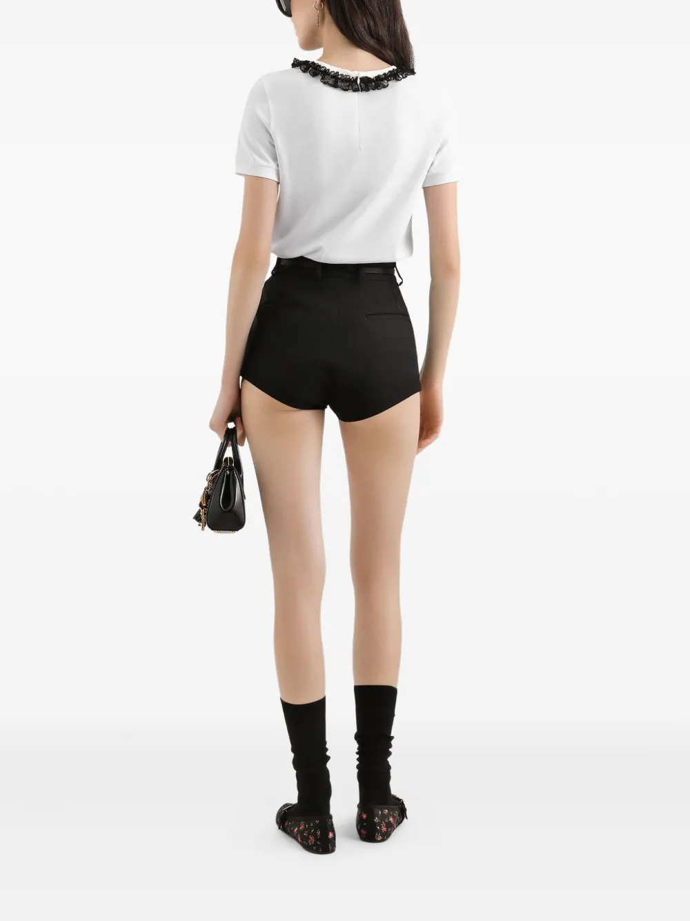 Dolce & Gabbana T-shirt met ruches Wit