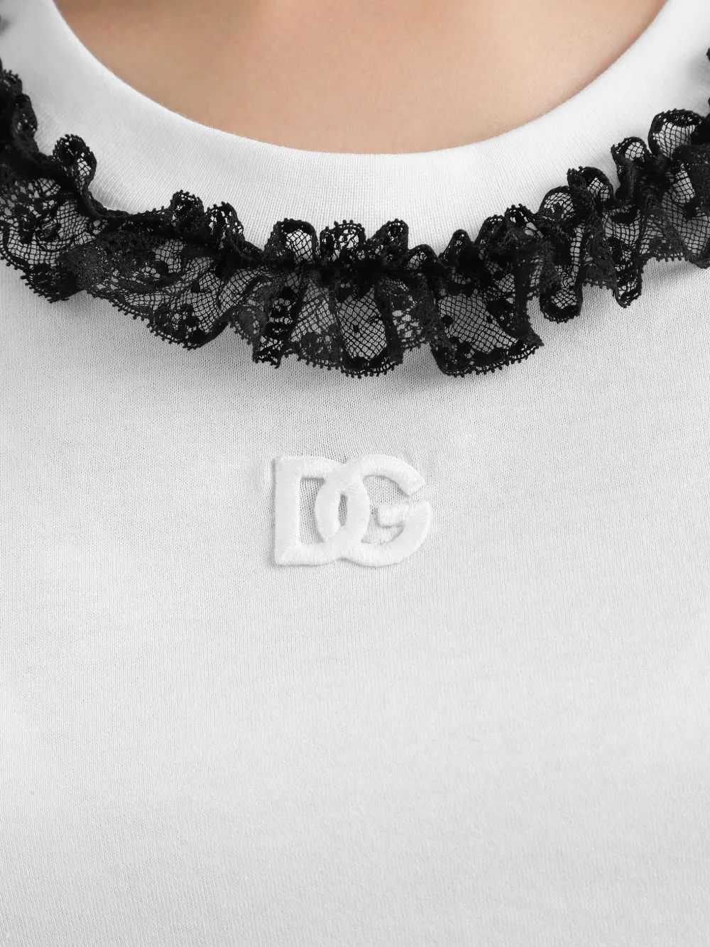 Dolce & Gabbana T-shirt met ruches Wit