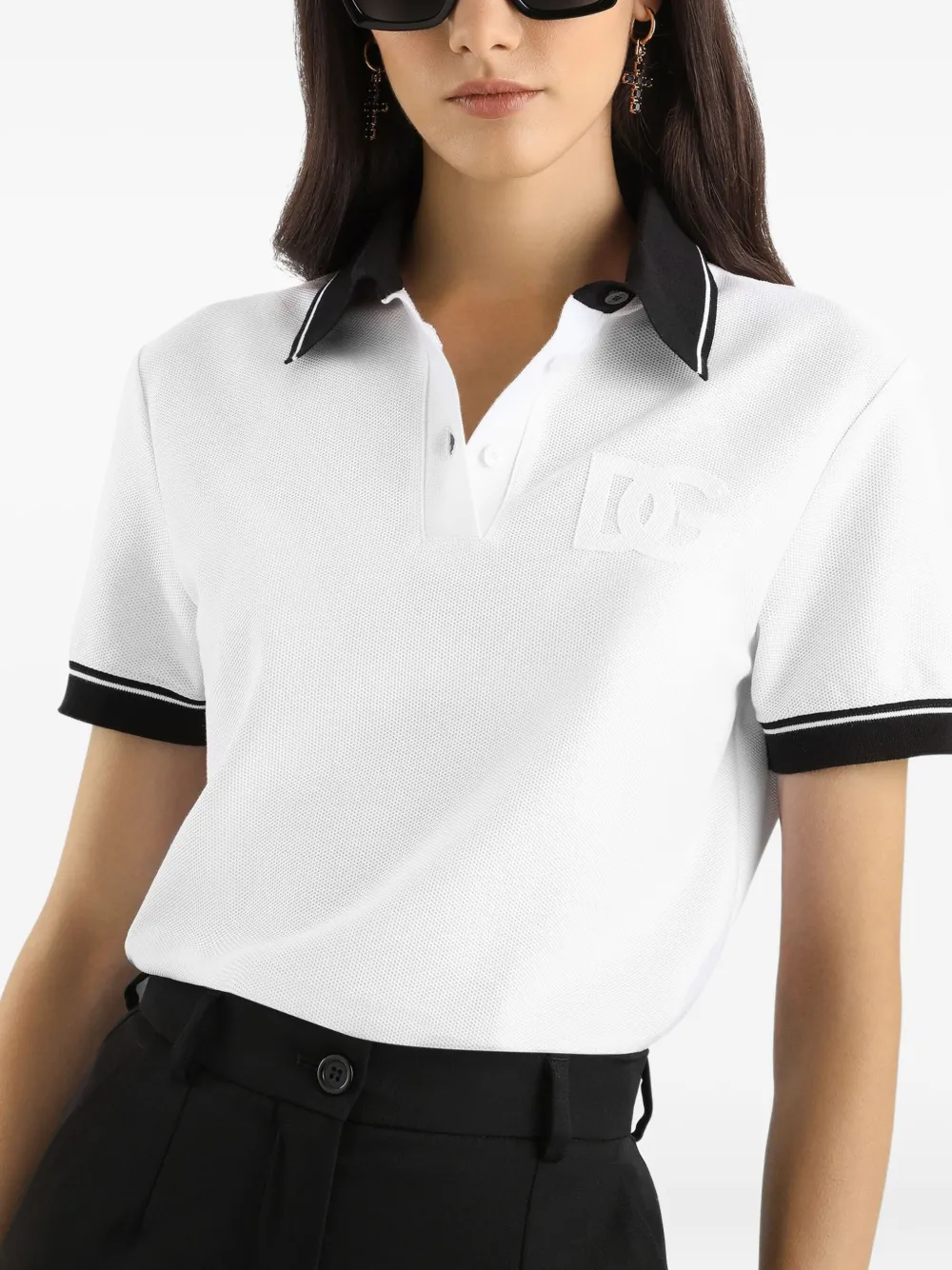 Dolce & Gabbana Poloshirt met geborduurd logo Wit