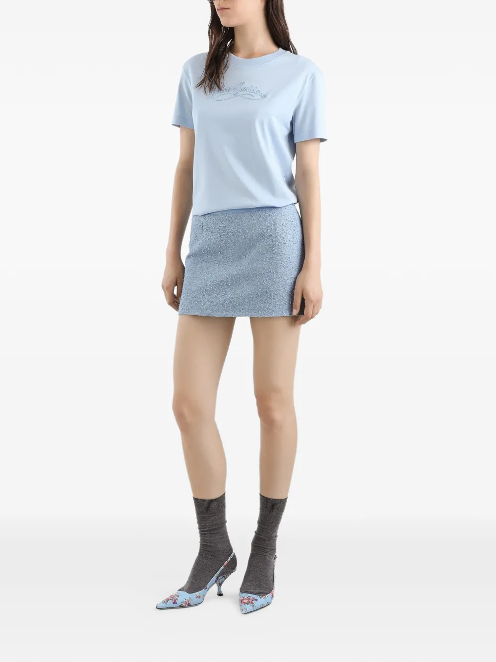 Dolce & Gabbana T-shirt met geborduurd logo Blauw