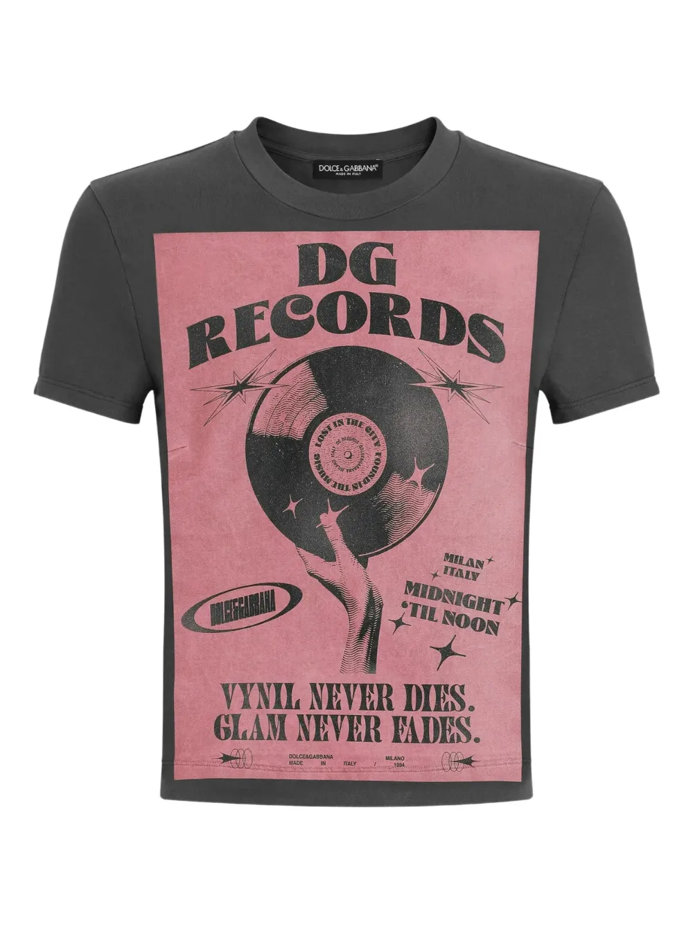 Dolce & Gabbana T-shirt in cotone con stampa grafica - Grigio