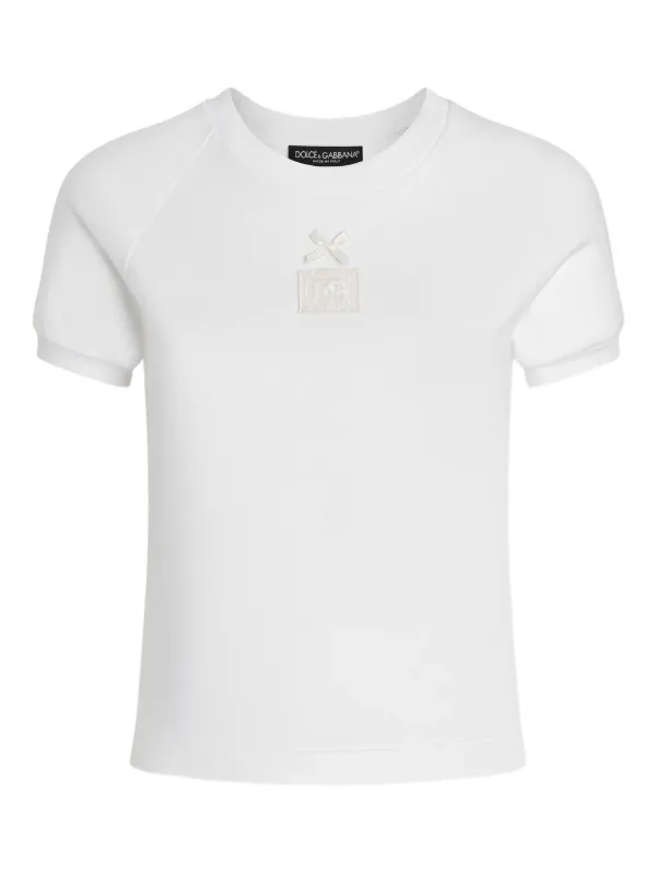 DOLCE & GABBANA エンブレム刺繍 Tシャツ ホワイト 48 32464754_63737911_600.jpg