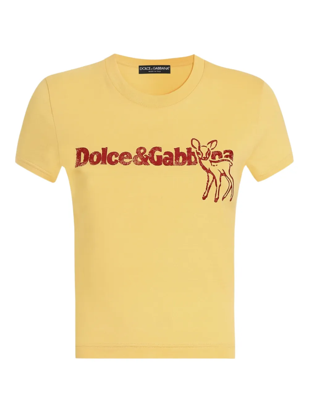 Dolce & Gabbana T-shirt girocollo con logo - Giallo
