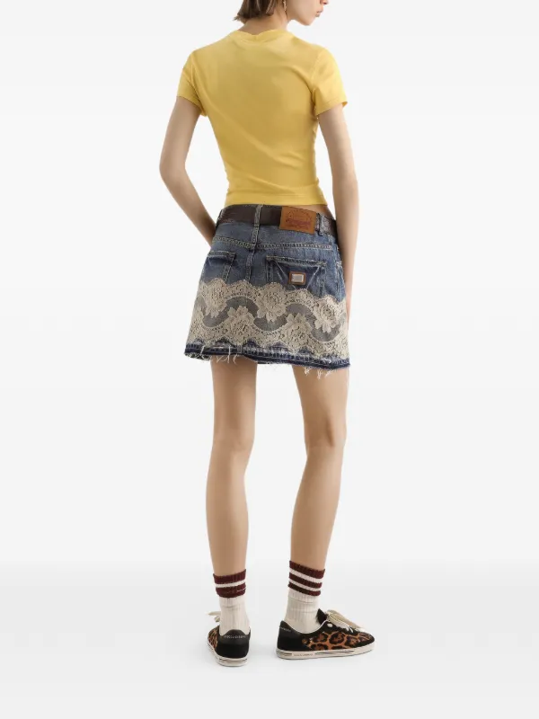 Dolce & Gabbana logo-detail Crew Neck T-shirt | Yellow | FARFETCH