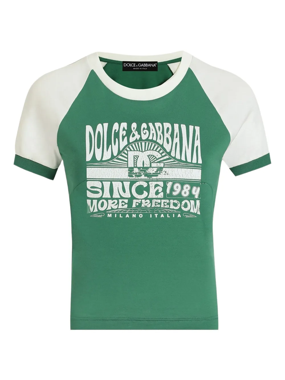 Dolce & Gabbana T-Shirt mit grafischem Print - Grün