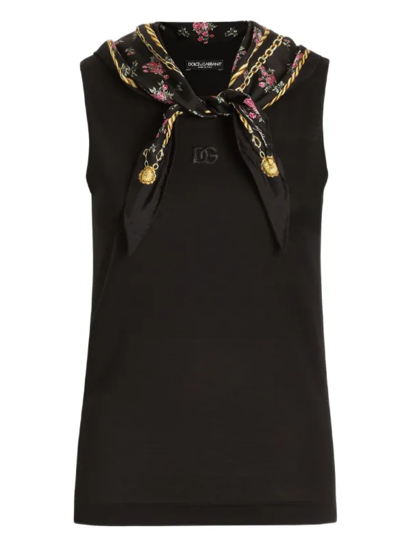 ★未使用品★ドルチェ＆ガッバーナ　タンクトップ　ロゴ Sサイズ　プリント Dolce & Gabbana ロゴ タンクトップ | ブラック | FARFETCH JP