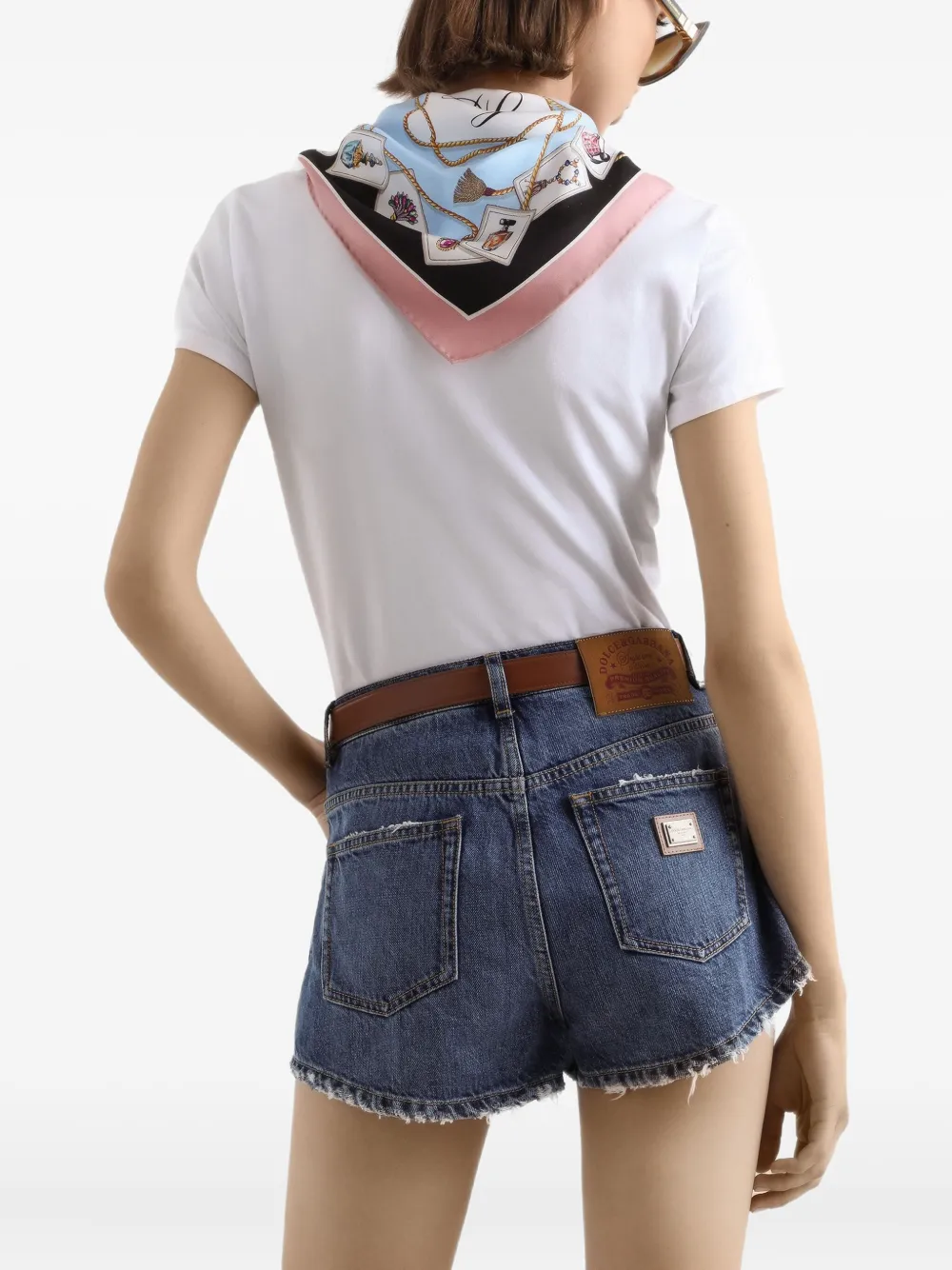 Dolce & Gabbana T-shirt met sjaaldetail Wit