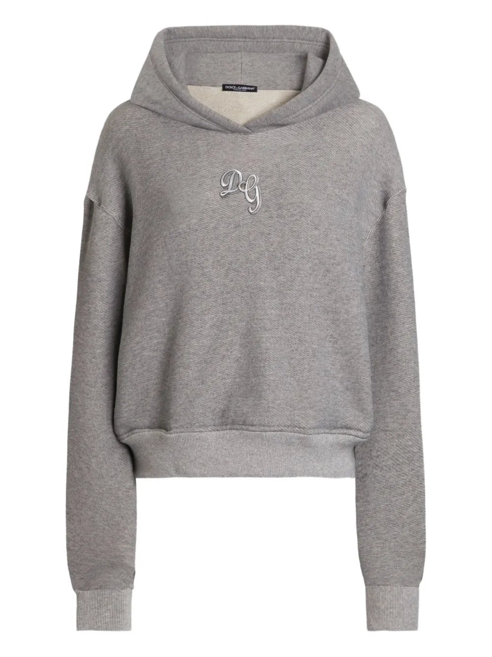 Dolce & Gabbana logo-embroidered hoodie - Grey