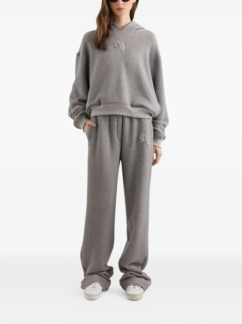  Dolce & Gabbana Logo-embroidered Hoodie - Grey 