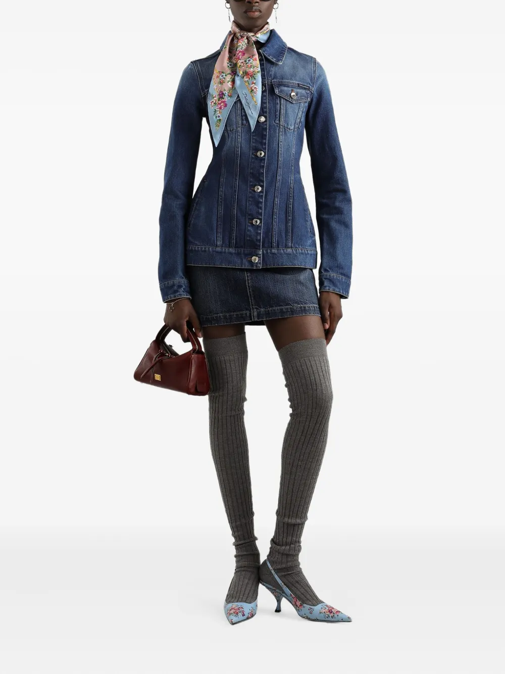 Dolce & Gabbana Denim jack met A-lijn Blauw