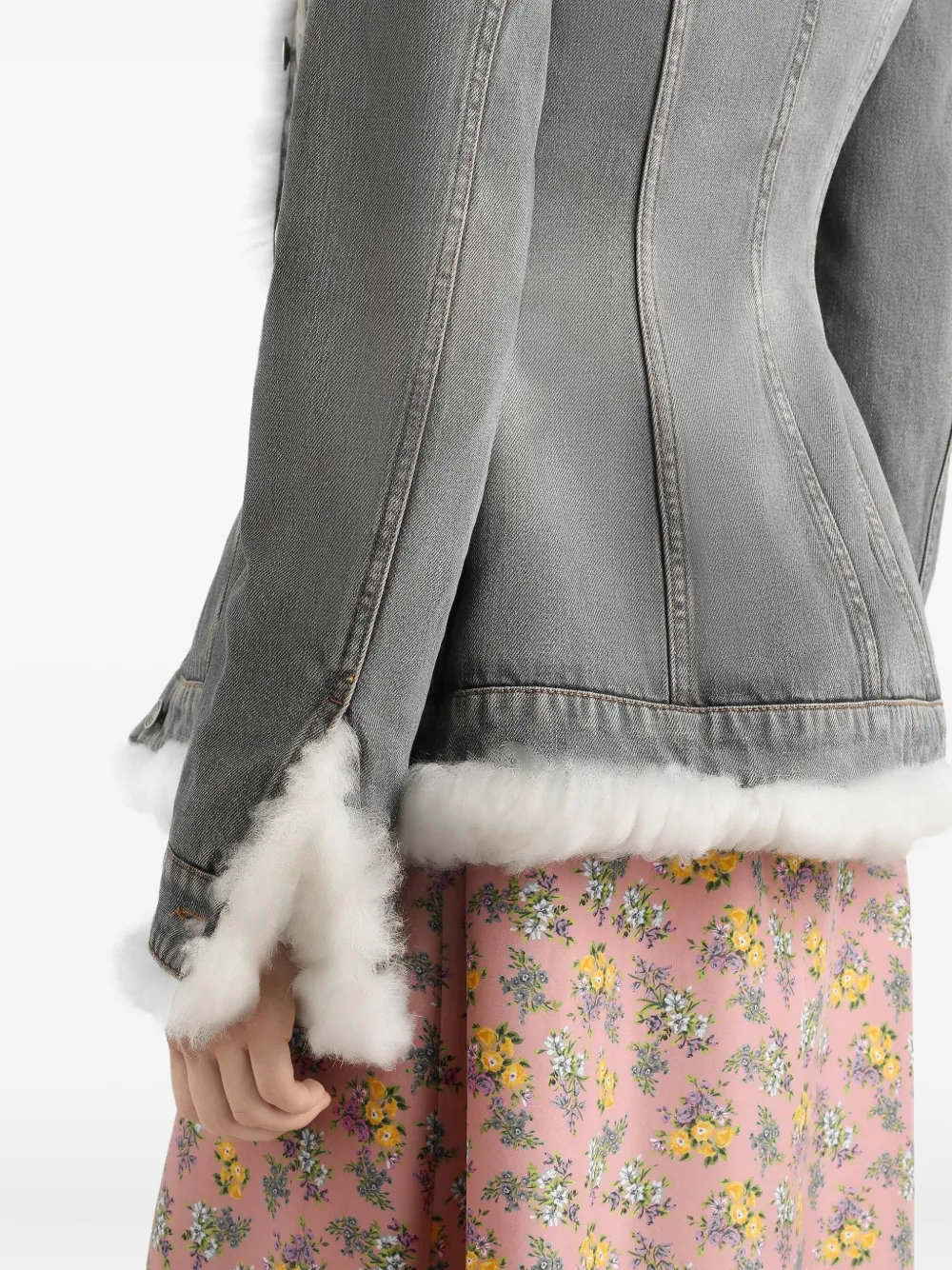Dolce & Gabbana Denim jack met bont-effect Blauw