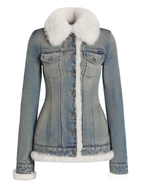 Dolce & Gabbana Denim jack met imitatiebont