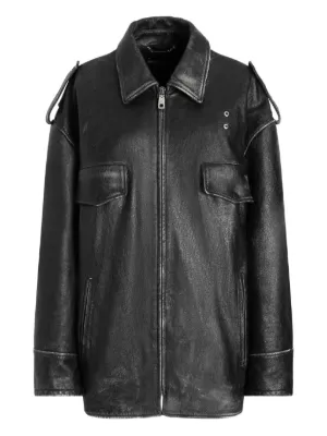 Dolce & Gabbana Leather Biker Jacket | Black | FARFETCH ZA
